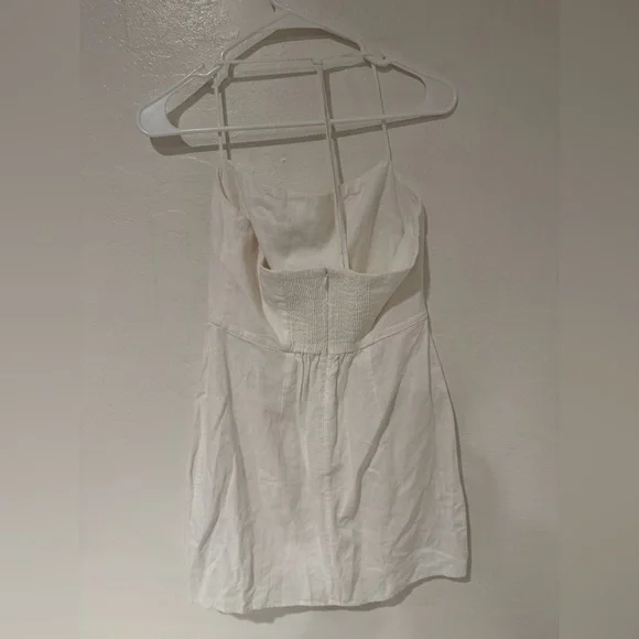 Babaton White Linen Blend Mini Dress size 2 - Picture 3 of 6